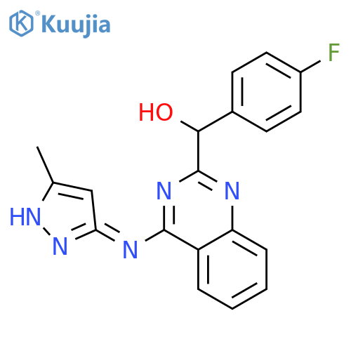 (4-Fluorophenyl)(4-((5-methyl-1h-pyrazol-3-yl)amino)quinazolin-2-yl)methanol structure