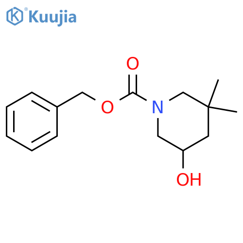5-Hydroxy-3,3-dimethyl-piperidine-1-carboxylic acid benzyl ester structure
