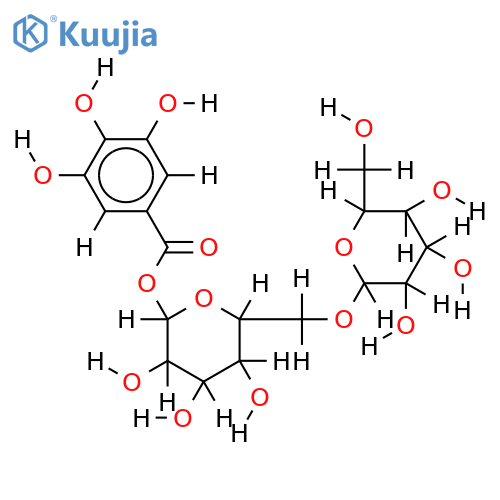 beta-D-glucopyranosyl-(6'->1'')-beta-D-glucopyranosyl 3,4,5-trihydroxybenzoate structure