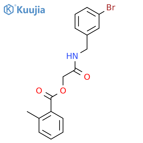 {[(3-bromophenyl)methyl]carbamoyl}methyl 2-methylbenzoate structure