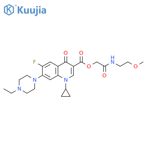 3-Quinolinecarboxylic acid, 1-cyclopropyl-7-(4-ethyl-1-piperazinyl)-6-fluoro-1,4-dihydro-4-oxo-, 2-[(2-Methoxyethyl)aMino]-2-oxoethyl ester structure