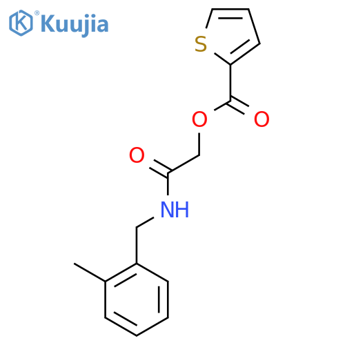 {[(2-methylphenyl)methyl]carbamoyl}methyl thiophene-2-carboxylate structure