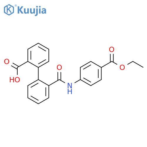 2'-{4-(ethoxycarbonyl)phenylcarbamoyl}-1,1'-biphenyl-2-carboxylic acid structure