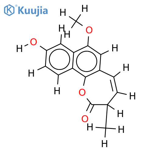 6-hydroxy-4-methoxy-3'-methylnaphto[1,2-b]oxepin-2'(3'H)-one structure