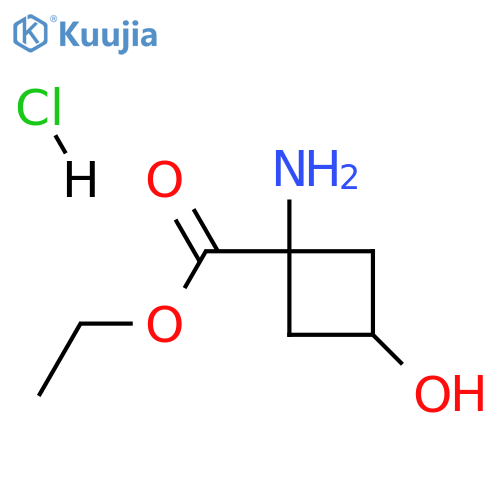 ethyl 1-amino-3-hydroxy-cyclobutanecarboxylate;hydrochloride structure