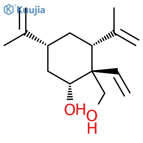 Cyclohexanemethanol,1-ethenyl-2-hydroxy-4,6-bis(1-methylethenyl)-, (1R,2R,4R,6R)-rel-(-)- structure