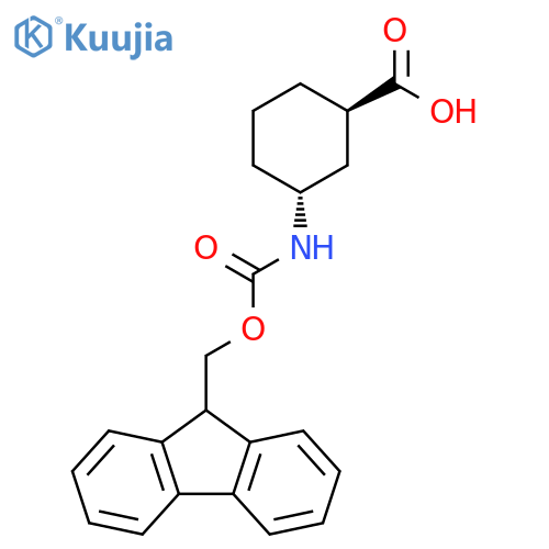 rac-(1R,3R)-3-({(9H-fluoren-9-yl)methoxycarbonyl}amino)cyclohexane-1-carboxylic acid, trans structure
