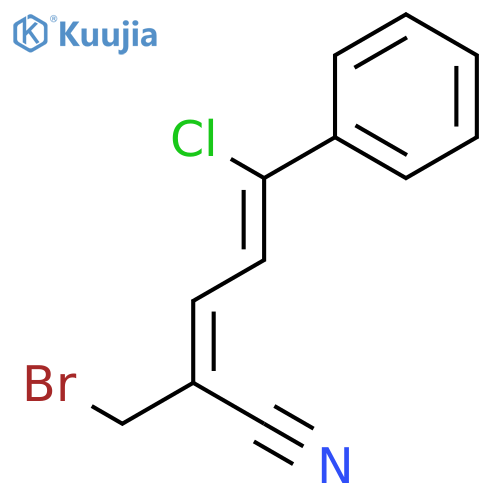 (2E, 4z)-2-(bromomethyl)-5-chloro-5-phenylpenta-2,4-dienenitrile structure