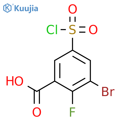 3-bromo-5-(chlorosulfonyl)-2-fluorobenzoic acid structure