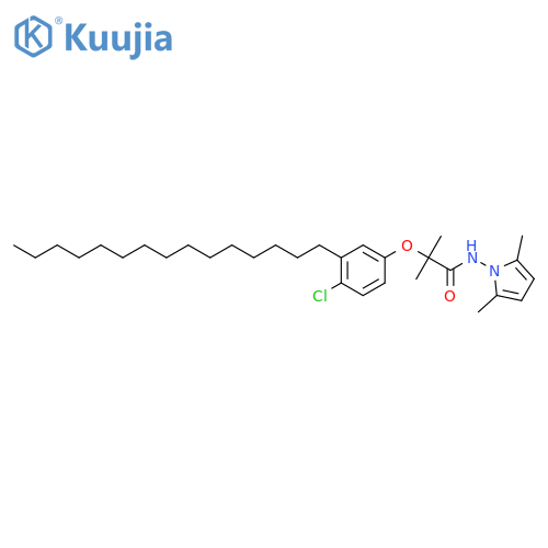Propanamide,2-(4-chloro-3-pentadecylphenoxy)-N-(2,5-dimethyl-1H-pyrrol-1-yl)-2-methyl- structure