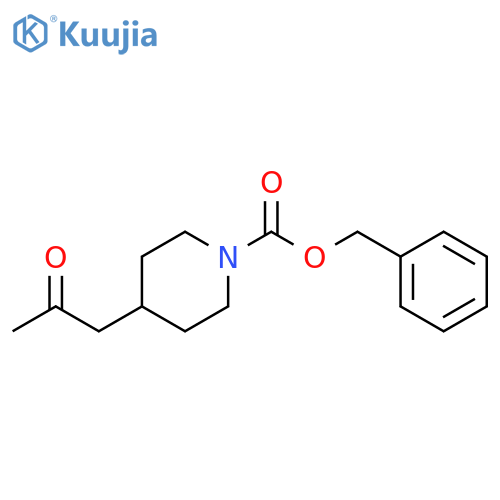 1-Piperidinecarboxylic acid, 4-(2-oxopropyl)-, phenylmethyl ester structure