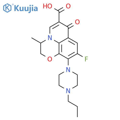 7H-Pyrido[1,2,3-de]-1,4-benzoxazine-6-carboxylicacid, 9-fluoro-2,3-dihydro-3-methyl-7-oxo-10-(4-propyl-1-piperazinyl)- structure