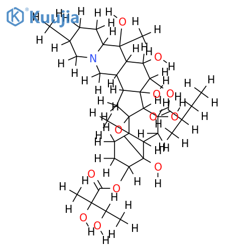 3beta-[(2R,3R oder 2S,3S)-2,3-Dihydroxy-2-methyl-butyryloxy]-4alpha,9-epoxy-15alpha-((R)-2-methyl-butyryloxy)-5beta-cevan-4beta,7alpha,14,16beta,20-pentaol structure