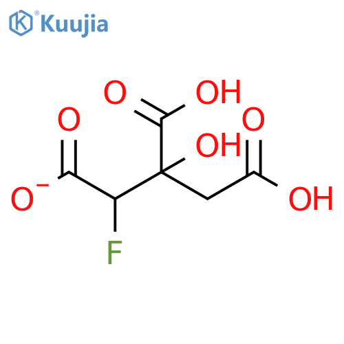 1,2,3-Propanetricarboxylicacid, 1-fluoro-2-hydroxy-, ion(1-) (9CI) structure