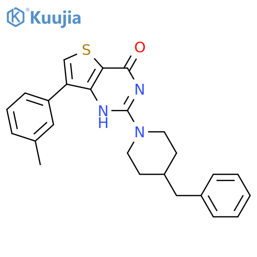 2-(4-benzylpiperidin-1-yl)-7-(3-methylphenyl)-3H,4H-thieno[3,2-d]pyrimidin-4-one structure