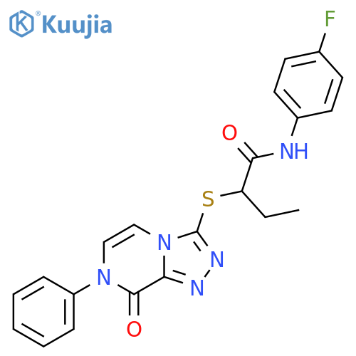 N-(4-fluorophenyl)-2-({8-oxo-7-phenyl-7H,8H-[1,2,4]triazolo[4,3-a]pyrazin-3-yl}sulfanyl)butanamide structure
