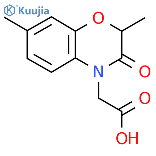 (2,7-Dimethyl-3-oxo-2,3-dihydro-4H-1,4-benzoxazin-4-yl)acetic acid structure