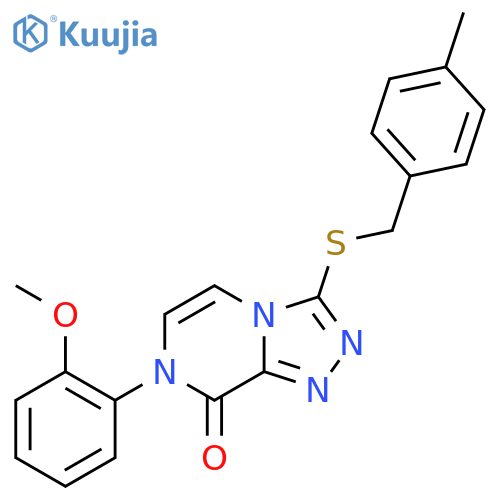 7-(2-methoxyphenyl)-3-{[(4-methylphenyl)methyl]sulfanyl}-7H,8H-[1,2,4]triazolo[4,3-a]pyrazin-8-one structure