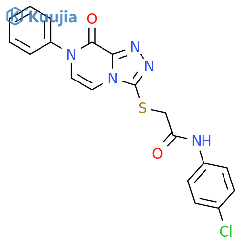 N-(4-chlorophenyl)-2-({8-oxo-7-phenyl-7H,8H-[1,2,4]triazolo[4,3-a]pyrazin-3-yl}sulfanyl)acetamide structure