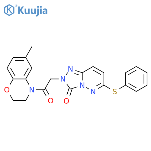 2-[2-(6-methyl-3,4-dihydro-2H-1,4-benzoxazin-4-yl)-2-oxoethyl]-6-(phenylsulfanyl)-2H,3H-[1,2,4]triazolo[4,3-b]pyridazin-3-one structure