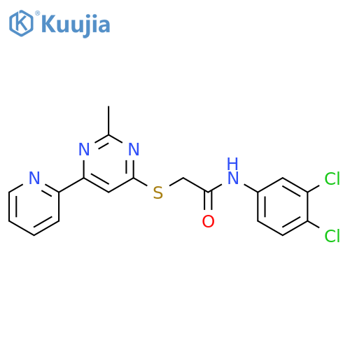 N-(3,4-dichlorophenyl)-2-{[2-methyl-6-(pyridin-2-yl)pyrimidin-4-yl]sulfanyl}acetamide structure