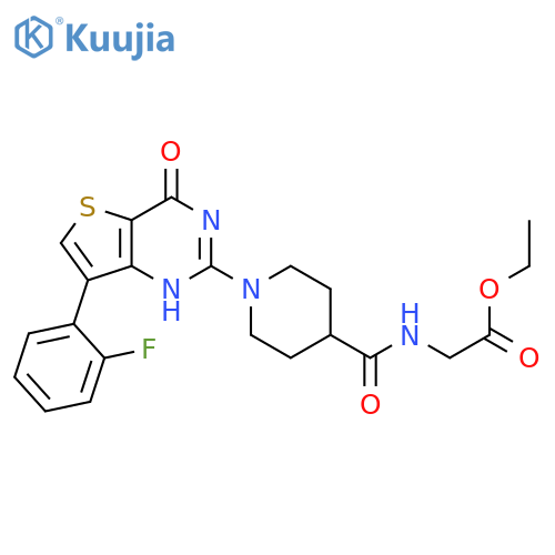 ethyl 2-({1-7-(2-fluorophenyl)-4-oxo-3H,4H-thieno3,2-dpyrimidin-2-ylpiperidin-4-yl}formamido)acetate structure