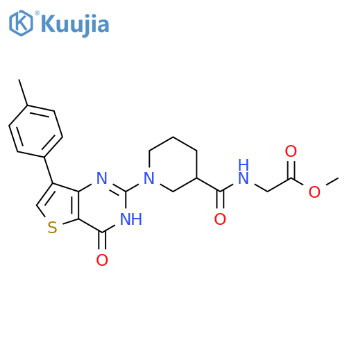 methyl 2-({1-7-(4-methylphenyl)-4-oxo-3H,4H-thieno3,2-dpyrimidin-2-ylpiperidin-3-yl}formamido)acetate structure