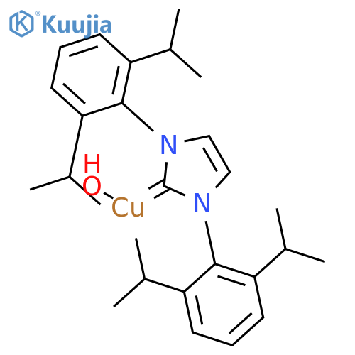 Copper, [1,3-bis[2,6-bis(1-methylethyl)phenyl]-1,3-dihydro-2H-imidazol-2-ylidene]hydroxy- structure