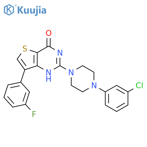 2-[4-(3-chlorophenyl)piperazin-1-yl]-7-(3-fluorophenyl)-3H,4H-thieno[3,2-d]pyrimidin-4-one structure