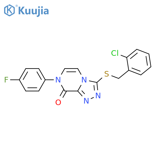 3-{[(2-chlorophenyl)methyl]sulfanyl}-7-(4-fluorophenyl)-7H,8H-[1,2,4]triazolo[4,3-a]pyrazin-8-one structure