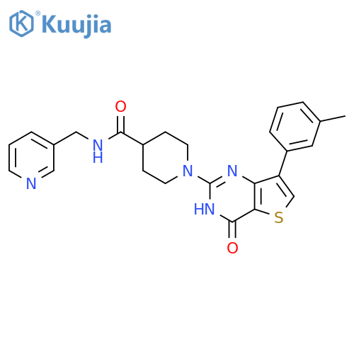 1-7-(3-methylphenyl)-4-oxo-3H,4H-thieno3,2-dpyrimidin-2-yl-N-(pyridin-3-yl)methylpiperidine-4-carboxamide structure