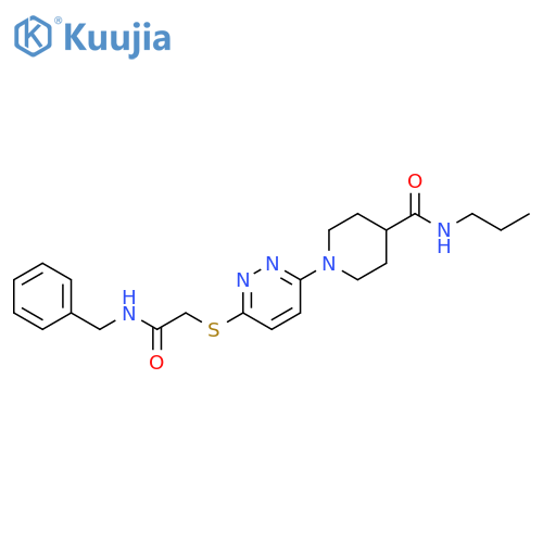 1-(6-{[(benzylcarbamoyl)methyl]sulfanyl}pyridazin-3-yl)-N-propylpiperidine-4-carboxamide structure