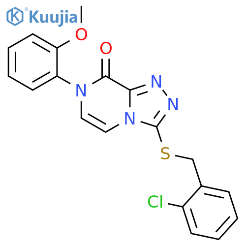 3-{[(2-chlorophenyl)methyl]sulfanyl}-7-(2-methoxyphenyl)-7H,8H-[1,2,4]triazolo[4,3-a]pyrazin-8-one structure