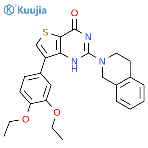 7-(3,4-diethoxyphenyl)-2-(1,2,3,4-tetrahydroisoquinolin-2-yl)-3H,4H-thieno[3,2-d]pyrimidin-4-one structure