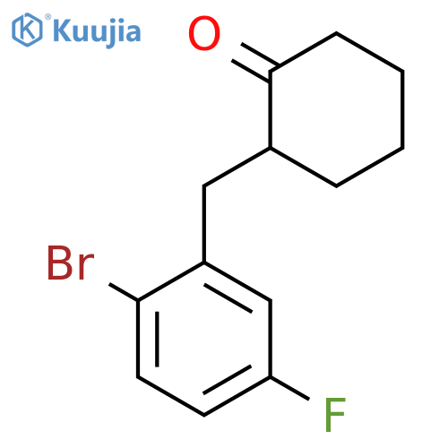 2-[(2-Bromo-5-fluorophenyl)methyl]cyclohexan-1-one structure