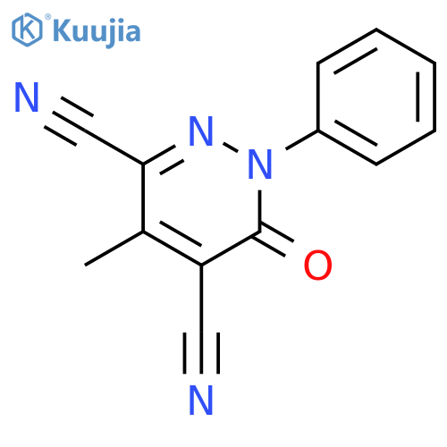 3,5-Pyridazinedicarbonitrile, 1,6-dihydro-4-methyl-6-oxo-1-phenyl- structure