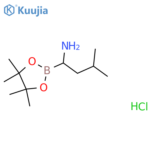 (1R)-3-methyl-1-(4,4,5,5-tetramethyl-1,3,2-dioxaborolan-2-yl)butan-1-amine hydrochloride structure