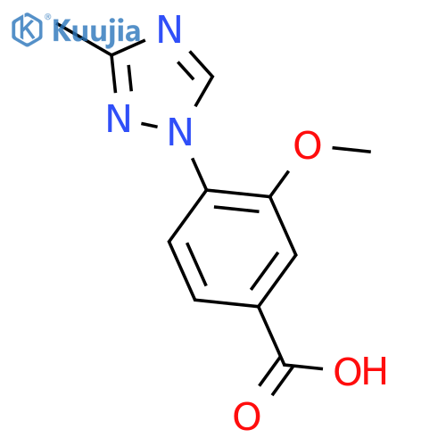 3-Methoxy-4-(3-methyl-1H-1,2,4-triazol-1-yl)benzoic acid structure