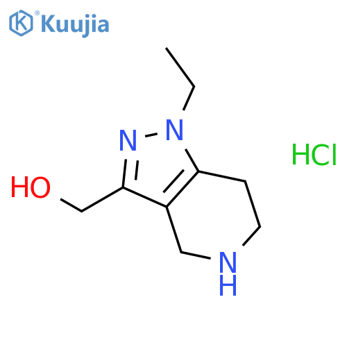 (1-Ethyl-4,5,6,7-tetrahydro-1H-pyrazolo4,3-cpyridin-3-yl)methanol hydrochloride structure