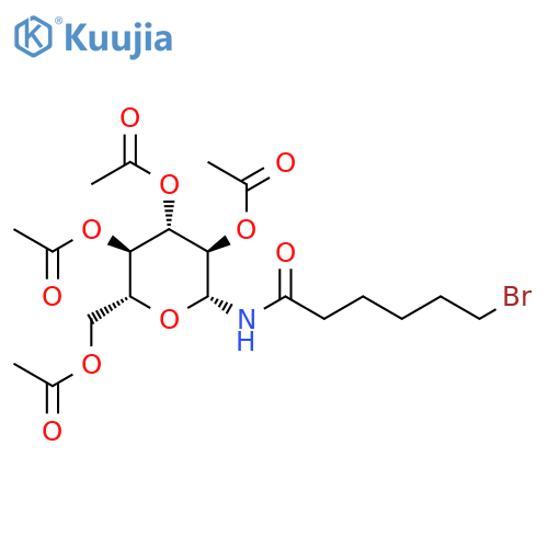 6-Bromo-N-(2,3,4,6-tetra-O-acetyl-β-D-glucopyranosyl)hexanamide structure