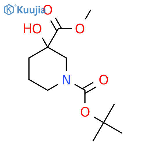 1-Tert-butyl 3-methyl 3-hydroxypiperidine-1,3-dicarboxylate structure