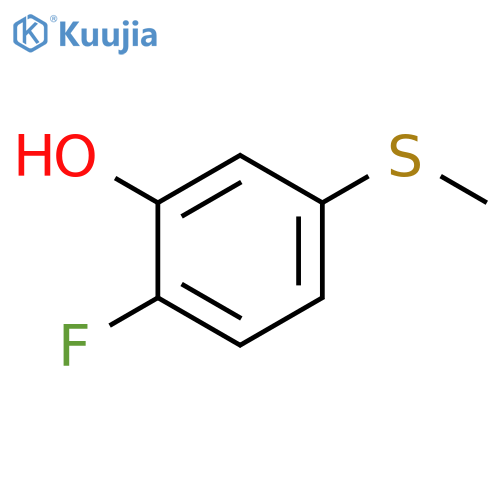 2-FLUORO-5-METHYLSULFANYLPHENOL structure