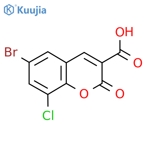 6-Bromo-8-chloro-2-oxo-2H-chromene-3-carboxylic acid structure