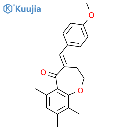1-Benzoxepin-5(2H)-one,3,4-dihydro-4-[(4-methoxyphenyl)methylene]-6,8,9-trimethyl- structure