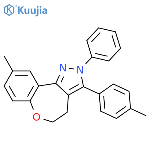 2H-(1)Benzoxepino(5,4-c)pyrazole, 4,5-dihydro-9-methyl-3-(4-methylphenyl)-2-phenyl- structure