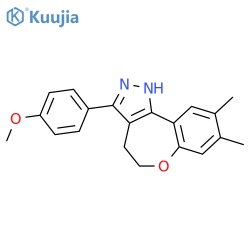 2H-[1]Benzoxepino[5,4-c]pyrazole,4,5-dihydro-3-(4-methoxyphenyl)-8,9-dimethyl- structure