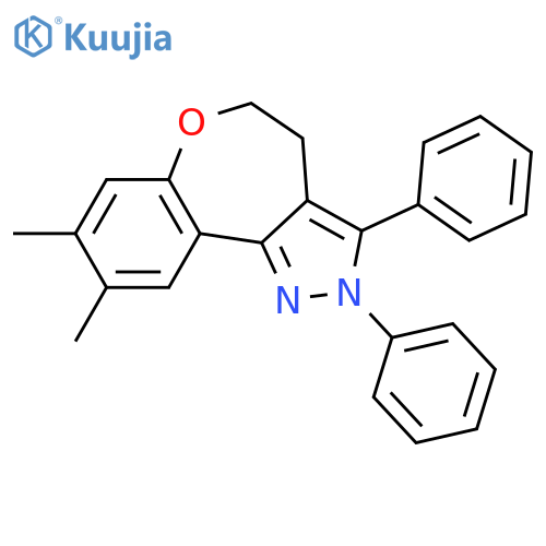 2H-[1]Benzoxepino[5,4-c]pyrazole,4,5-dihydro-8,9-dimethyl-2,3-diphenyl- structure