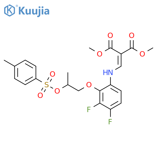Propanedioic acid, 2-[[[3,4-difluoro-2-[2-[[(4-methylphenyl)sulfonyl]oxy]propoxy]phenyl]amino]methylene]-, 1,3-dimethyl ester structure