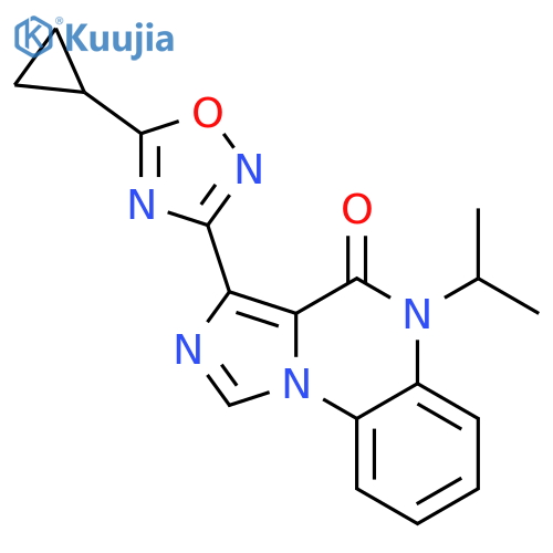 Imidazo[1,5-a]quinoxalin-4(5H)-one,3-(5-cyclopropyl-1,2,4-oxadiazol-3-yl)-5-(1-methylethyl)- structure