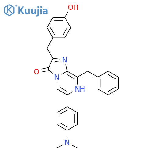 Imidazo[1,2-a]pyrazin-3(7H)-one,6-[4-(dimethylamino)phenyl]-2-[(4-hydroxyphenyl)methyl]-8-(phenylmethyl)- structure